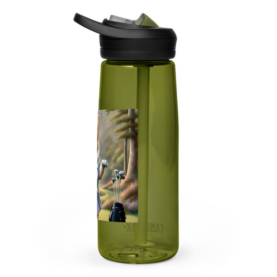 Pembroke Welsh Corgi Golfer- Sports water bottle v2