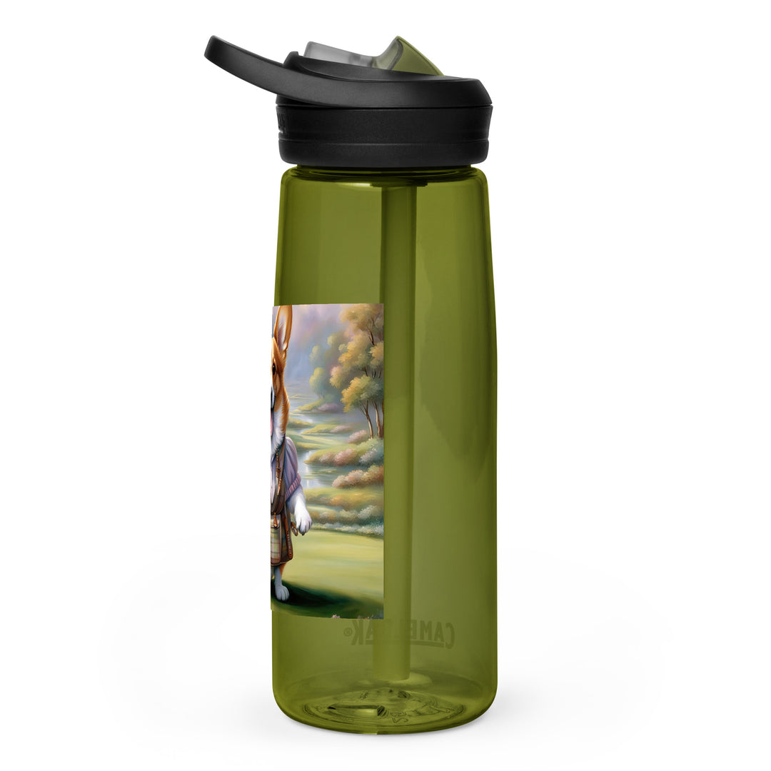 Pembroke Welsh Corgi Golfer- Sports water bottle v3