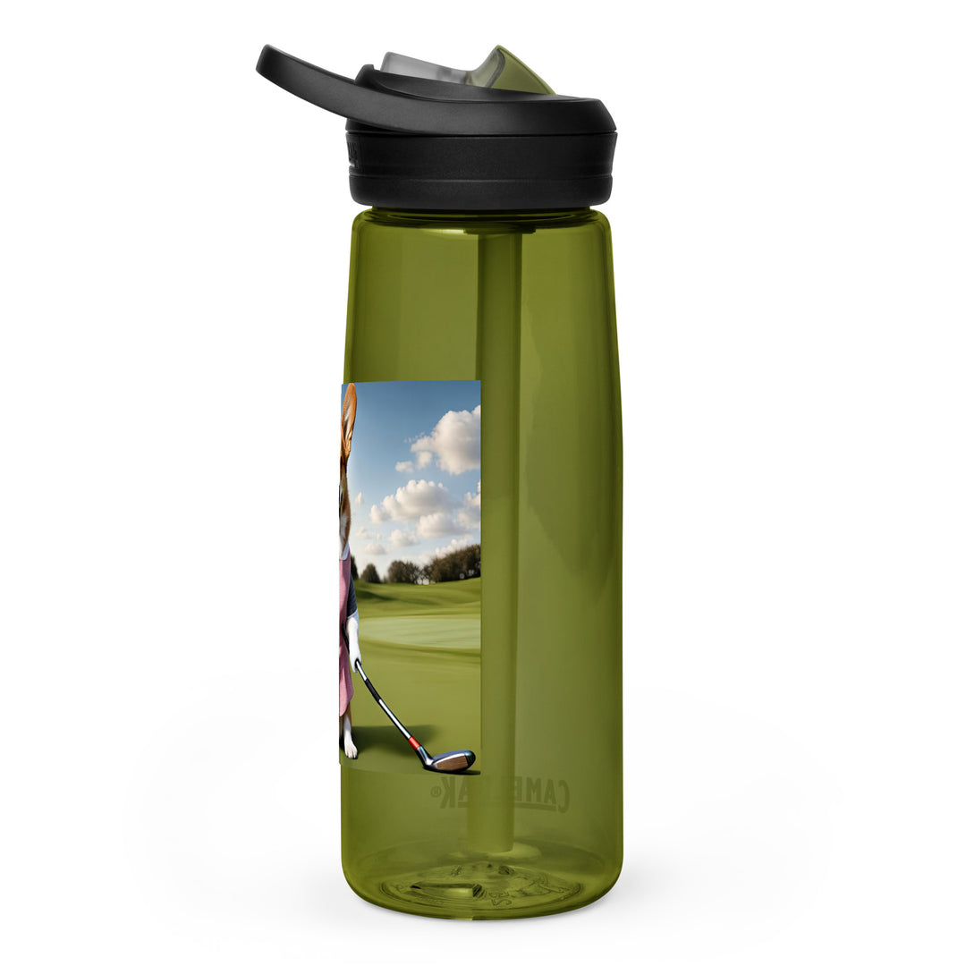 Pembroke Welsh Corgi Golfer- Sports water bottle v5