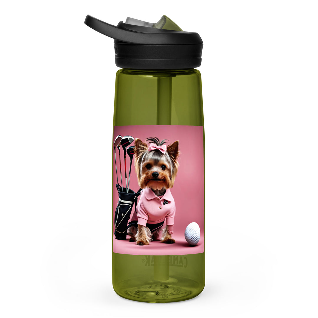 Yorkshire Terrier Golfer- Sports water bottle
