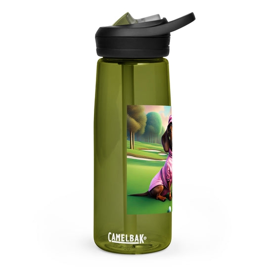 Dachshund Golfer- Sports water bottle v2