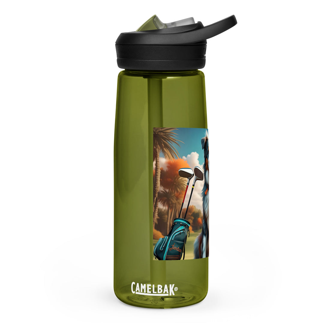 Australian Shepherd Golfer- Sports water bottle v2