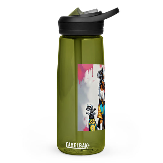 Australian Shepherd Golfer- Sports water bottle v3