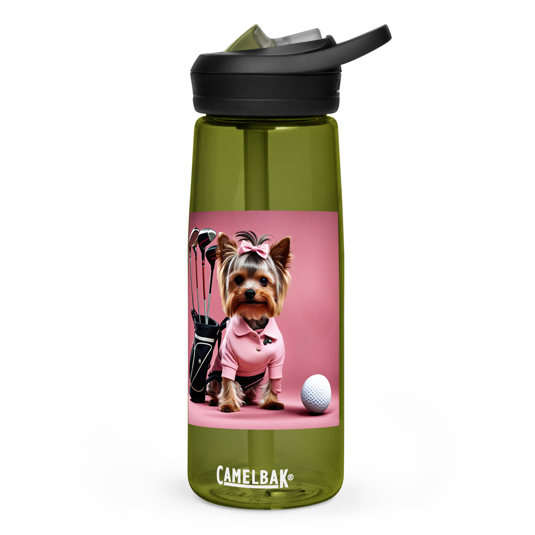 Yorkshire Terrier Golfer- Sports water bottle