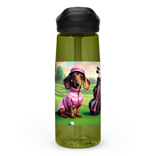 Dachshund Golfer- Sports water bottle v2