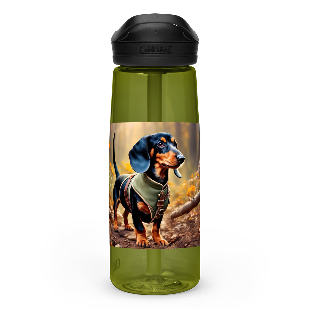 Dachshund Golfer- Sports water bottle v3