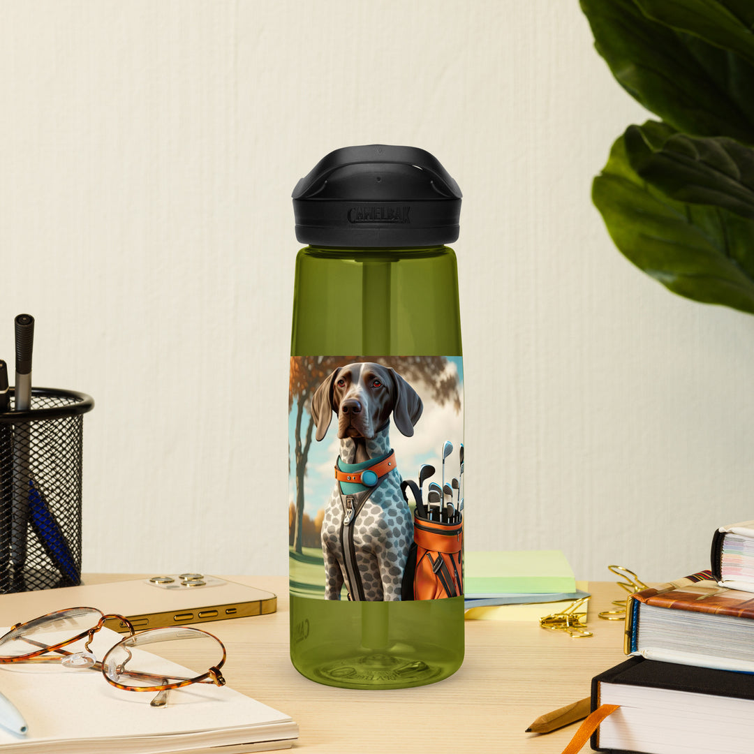 German Shorthaired Pointer Golfer- Sports water bottle