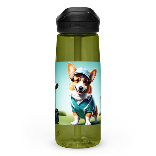 Pembroke Welsh Corgi Golfer- Sports water bottle