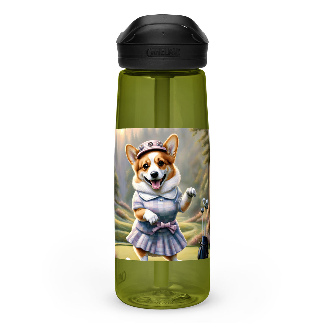 Pembroke Welsh Corgi Golfer- Sports water bottle v2