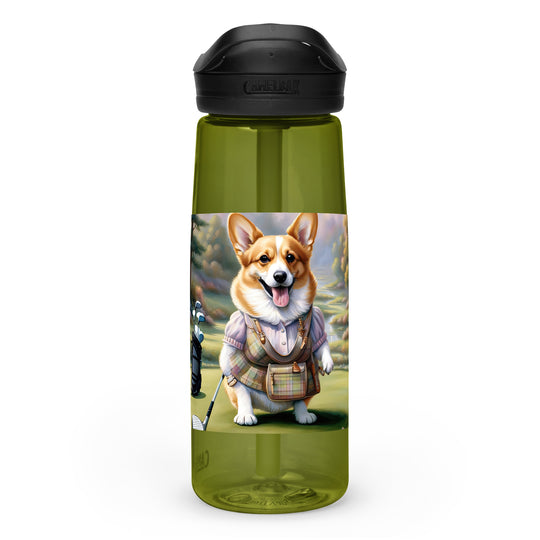 Pembroke Welsh Corgi Golfer- Sports water bottle v3