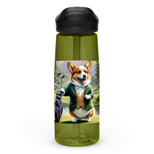 Pembroke Welsh Corgi Golfer- Sports water bottle v4