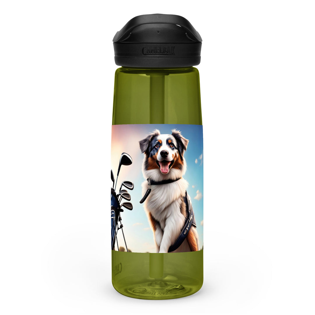 Australian Shepherd Golfer- Sports water bottle