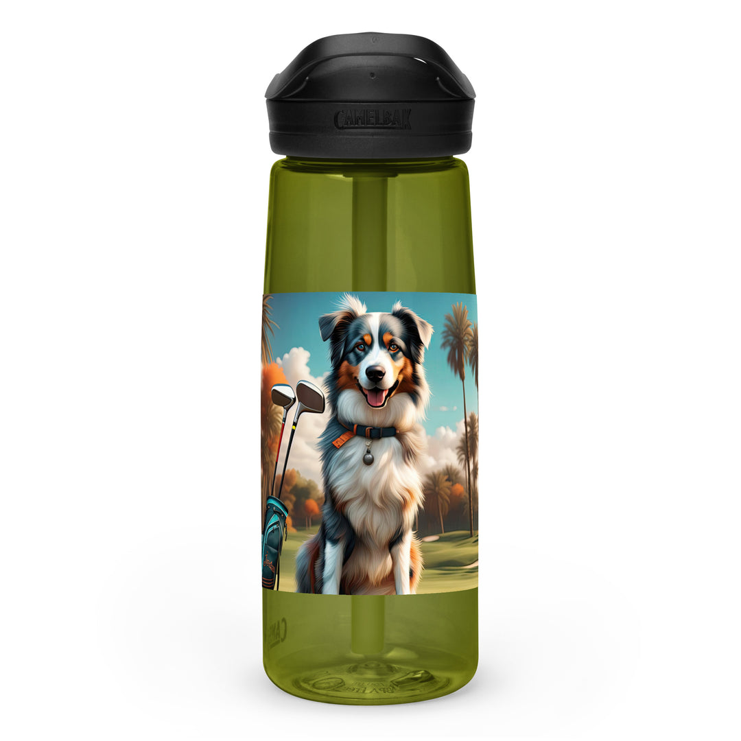 Australian Shepherd Golfer- Sports water bottle v2