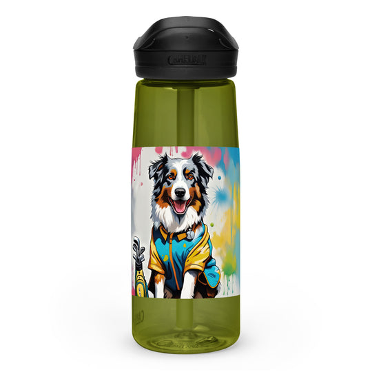 Australian Shepherd Golfer- Sports water bottle v3