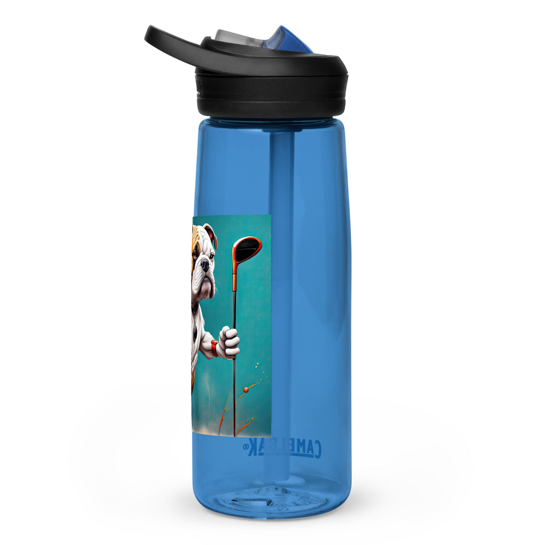 Bulldog Golfer- Sports water bottle