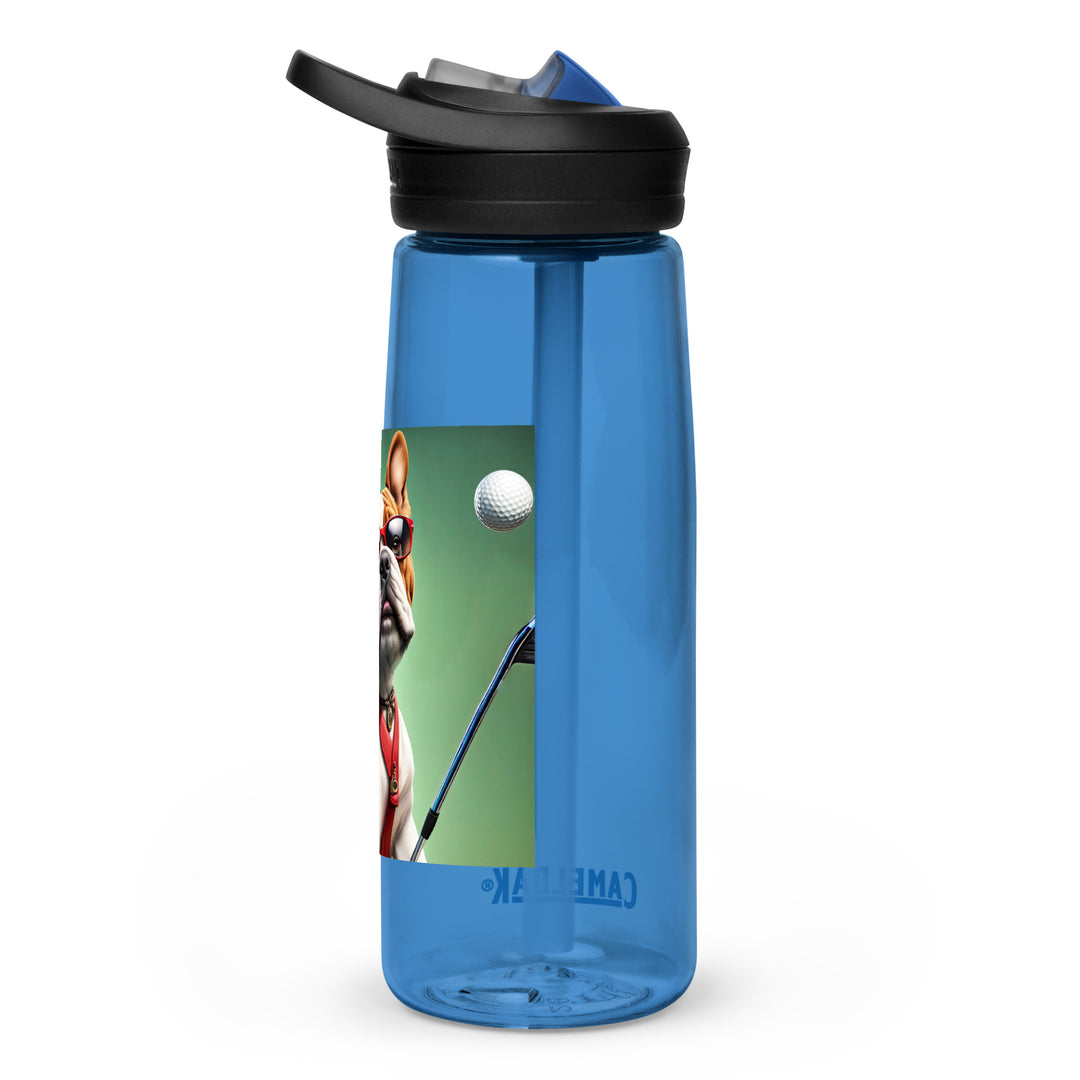 Bulldog Golfer- Sports water bottle v2