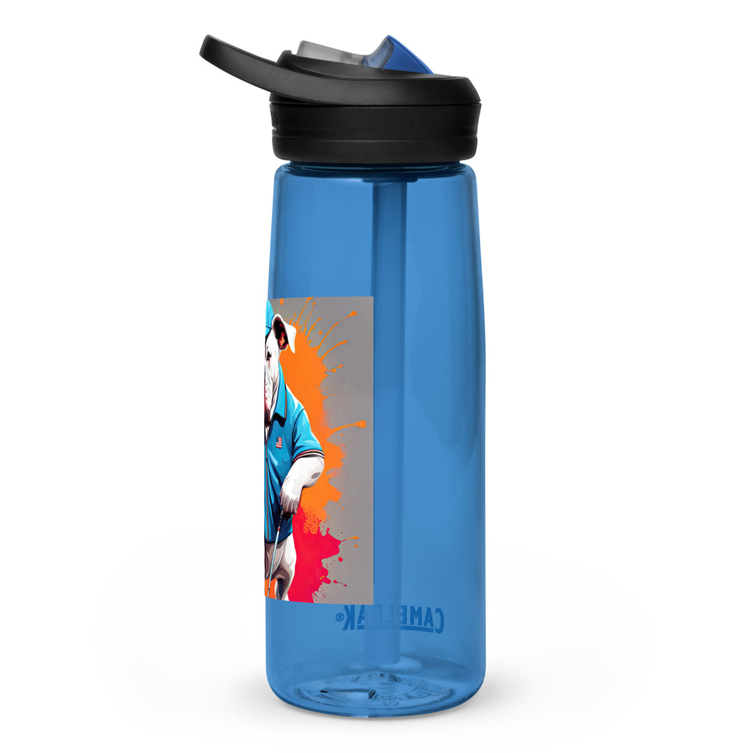 Bulldog Golfer- Sports water bottle v3