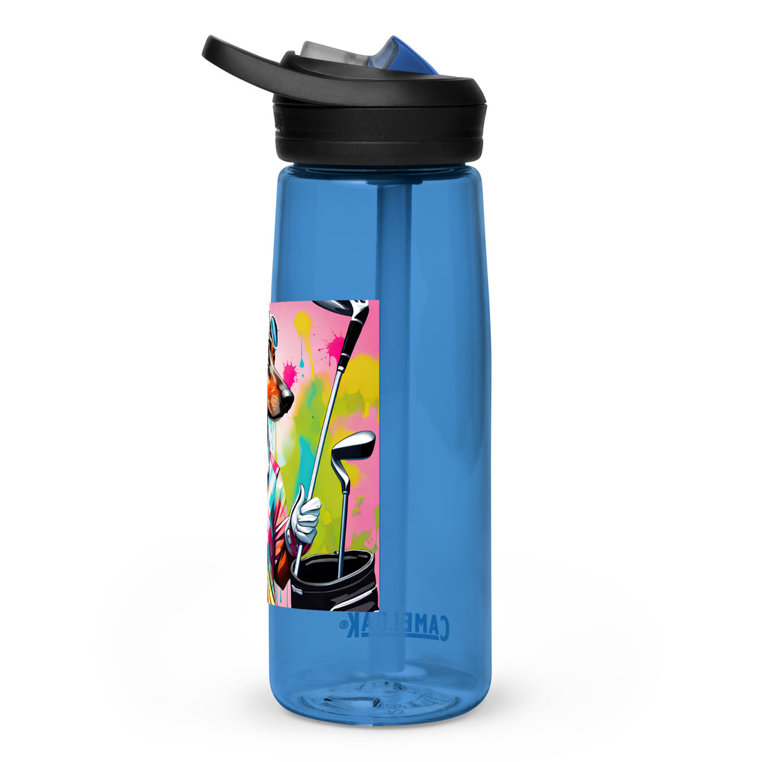 Dachshund Golfer- Sports water bottle v4