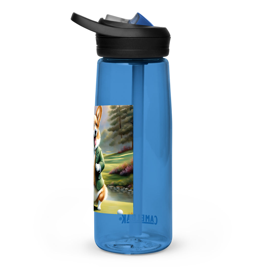 Pembroke Welsh Corgi Golfer- Sports water bottle v4