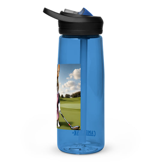 Pembroke Welsh Corgi Golfer- Sports water bottle v5