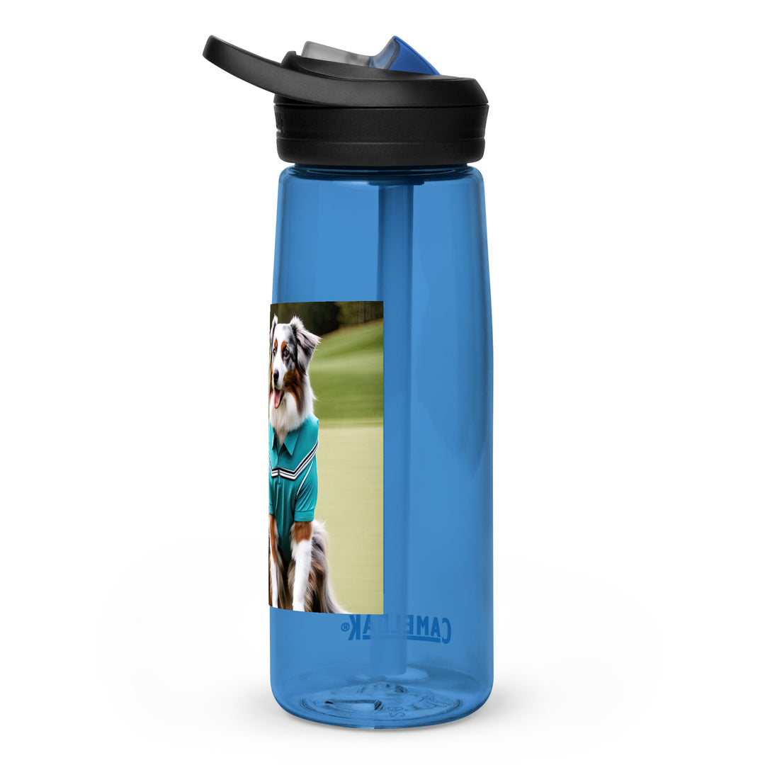 Australian Shepherd Golfer- Sports water bottle v4