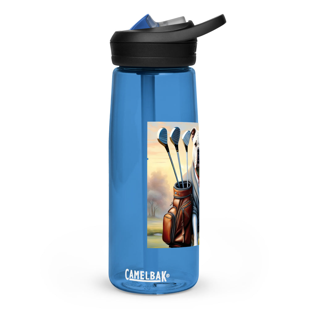 Bulldog Golfer- Sports water bottle v4