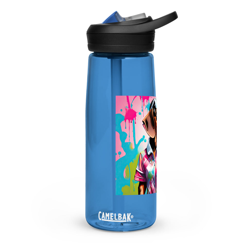 Dachshund Golfer- Sports water bottle v4