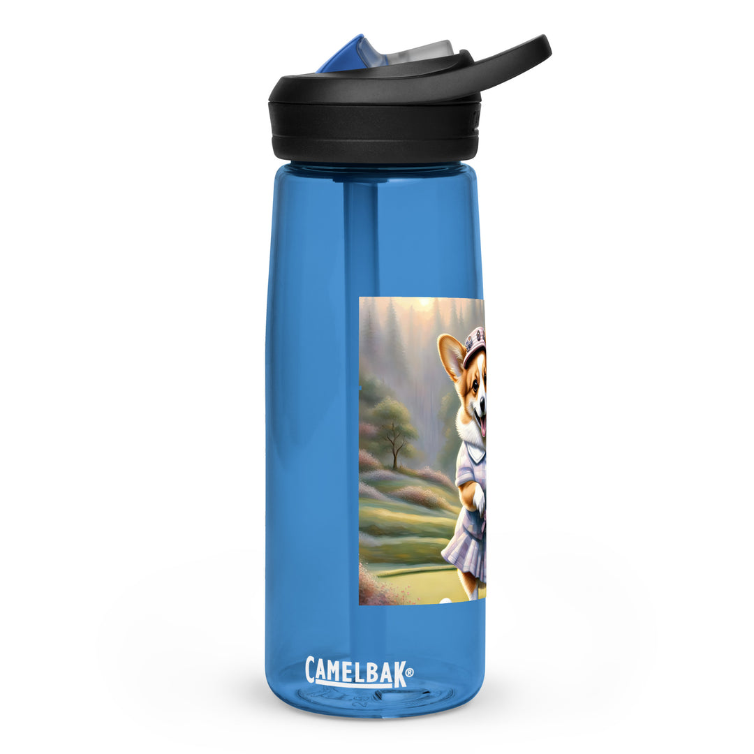 Pembroke Welsh Corgi Golfer- Sports water bottle v2