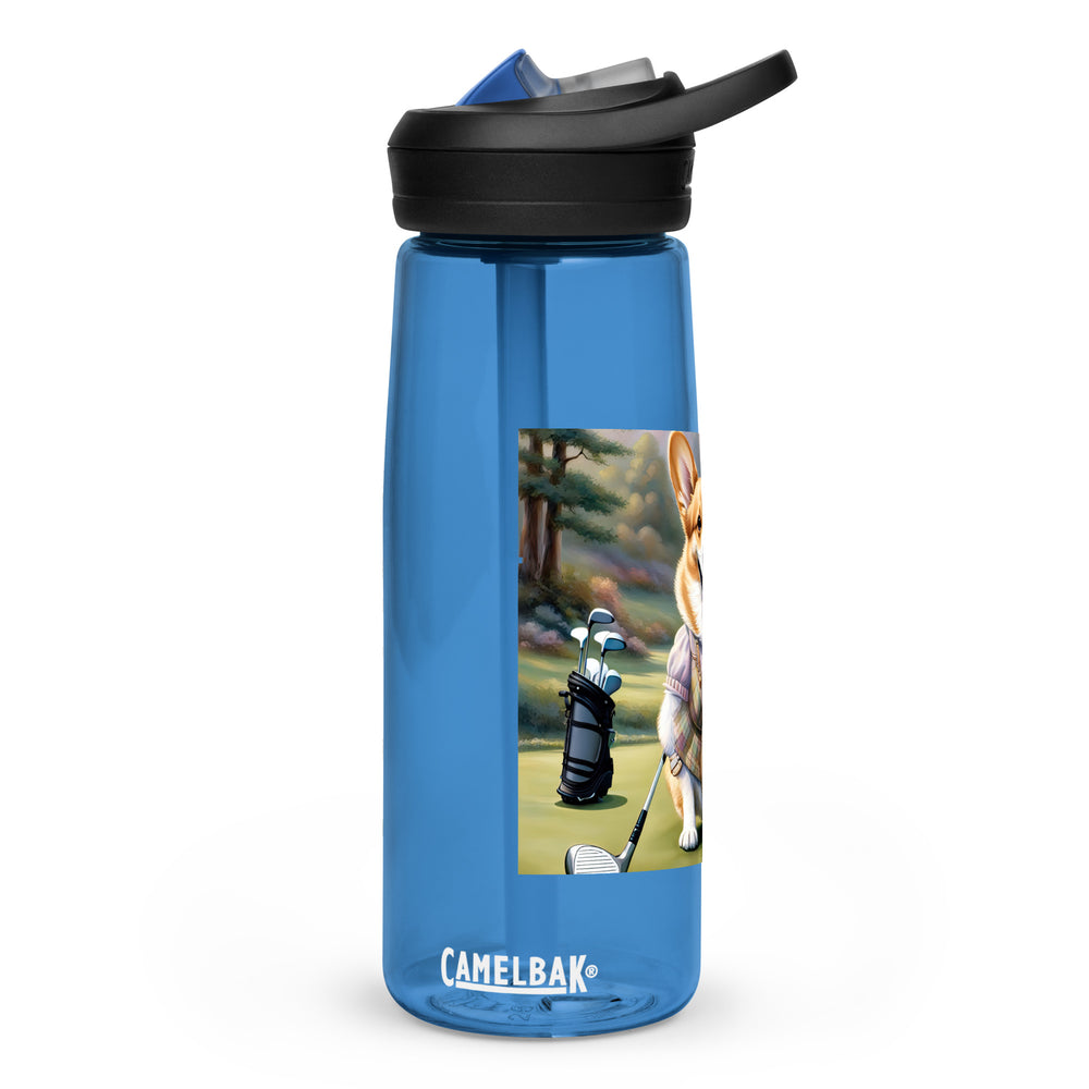 Pembroke Welsh Corgi Golfer- Sports water bottle v3