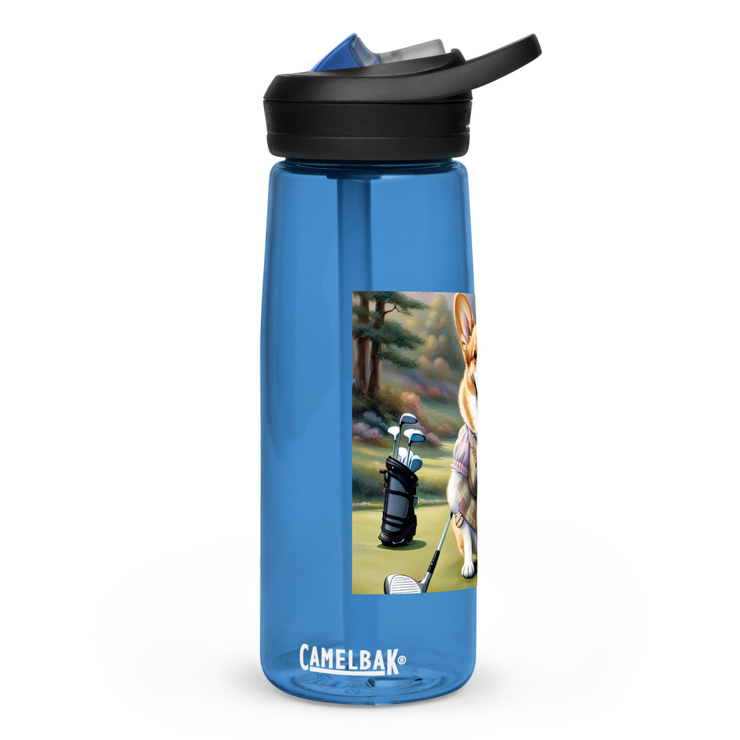 Pembroke Welsh Corgi Golfer- Sports water bottle v3