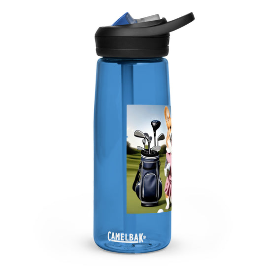 Pembroke Welsh Corgi Golfer- Sports water bottle v5