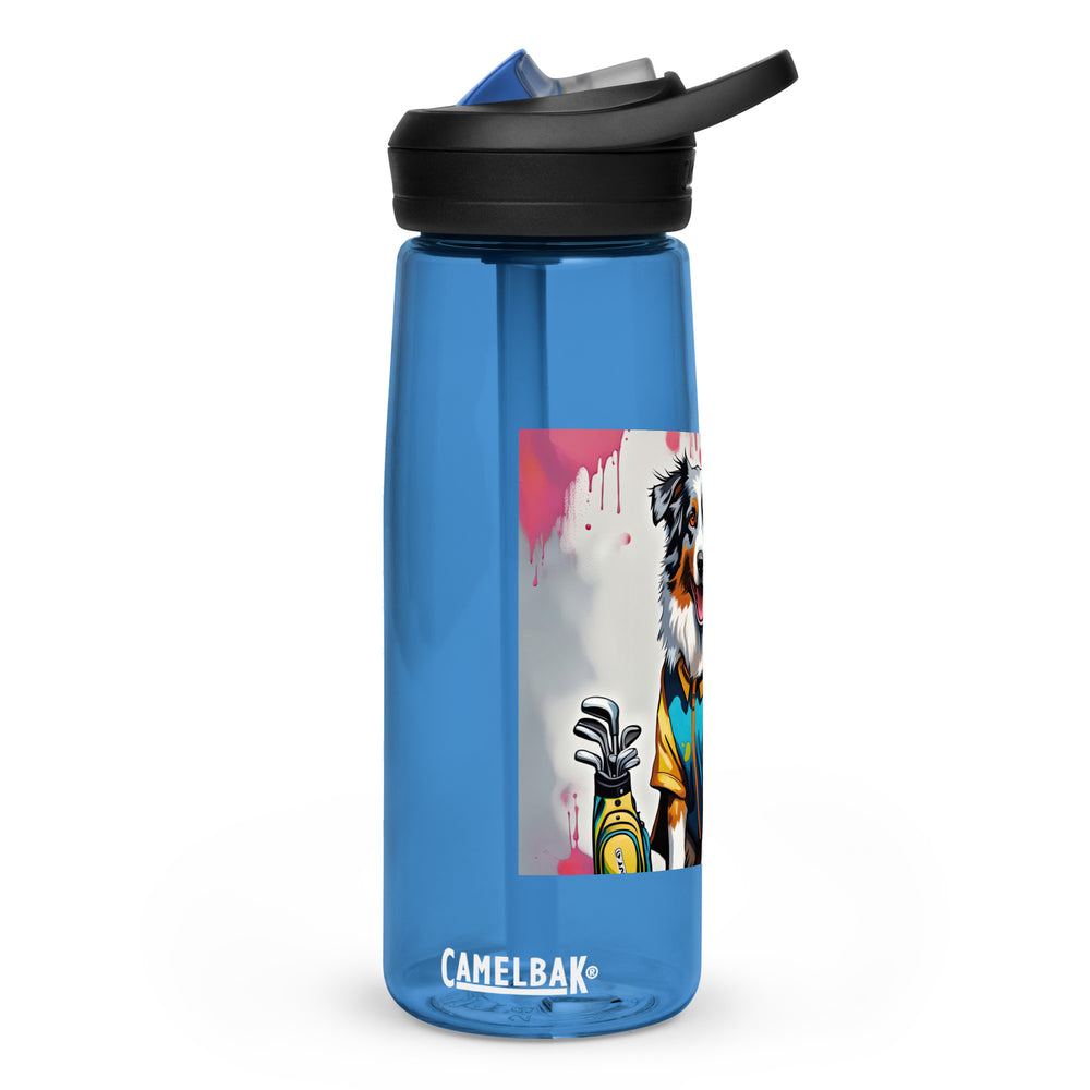 Australian Shepherd Golfer- Sports water bottle v3