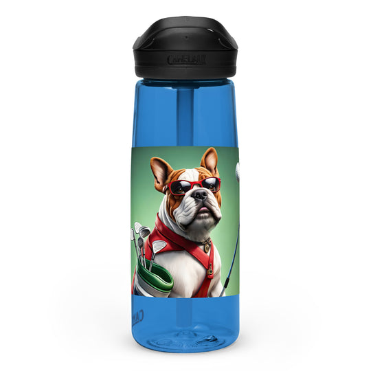 Bulldog Golfer- Sports water bottle v2