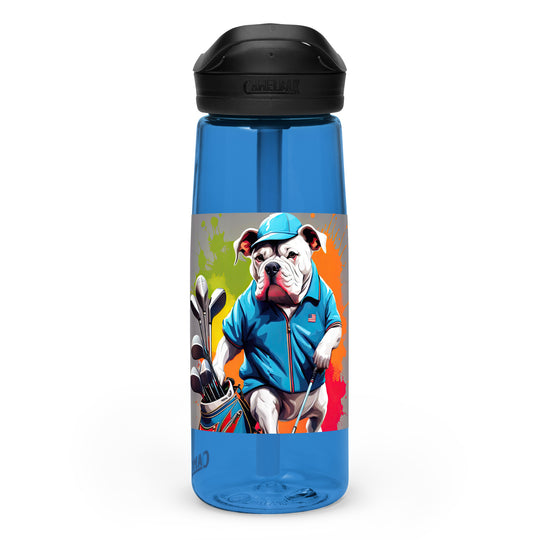 Bulldog Golfer- Sports water bottle v3