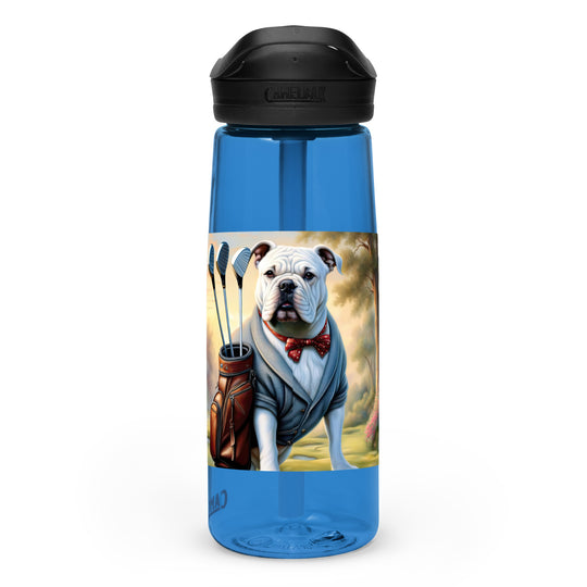 Bulldog Golfer- Sports water bottle v4