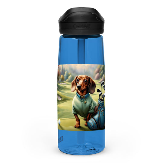 Dachshund Golfer- Sports water bottle