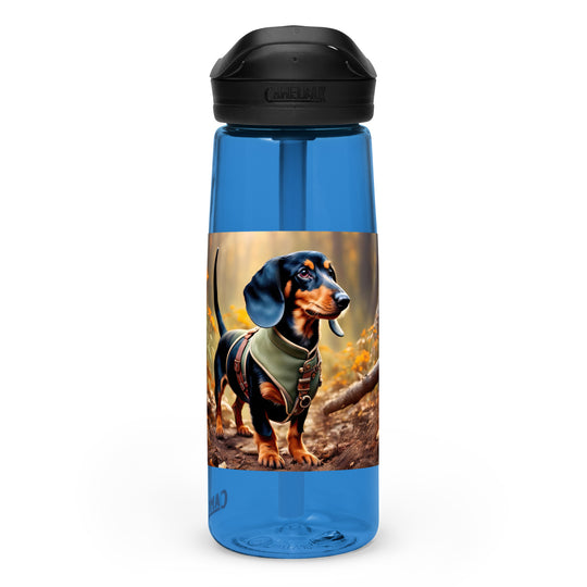 Dachshund Golfer- Sports water bottle v3