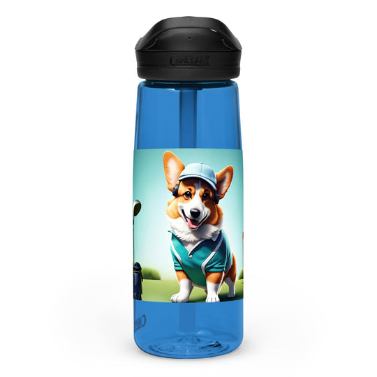 Pembroke Welsh Corgi Golfer- Sports water bottle