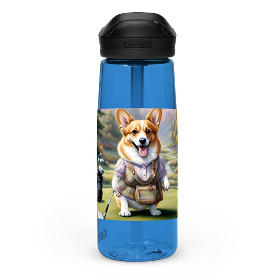 Pembroke Welsh Corgi Golfer- Sports water bottle v3