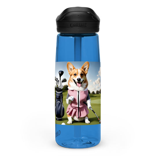 Pembroke Welsh Corgi Golfer- Sports water bottle v5