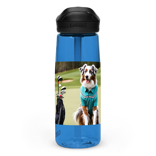 Australian Shepherd Golfer- Sports water bottle v4