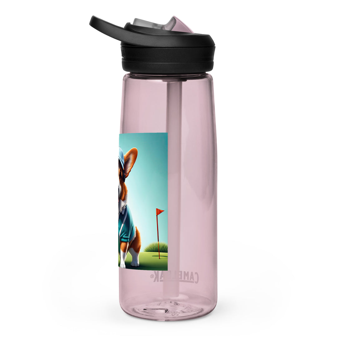 Pembroke Welsh Corgi Golfer- Sports water bottle