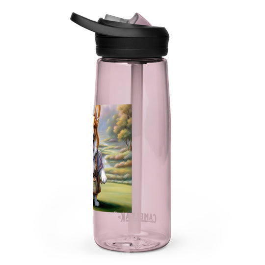 Pembroke Welsh Corgi Golfer- Sports water bottle v3