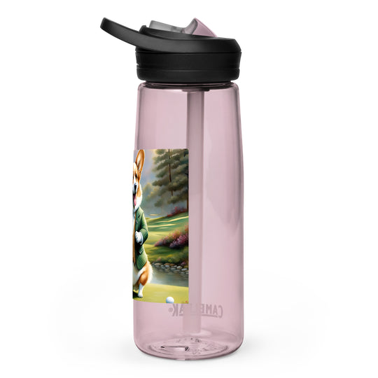 Pembroke Welsh Corgi Golfer- Sports water bottle v4