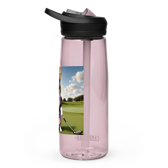 Pembroke Welsh Corgi Golfer- Sports water bottle v5