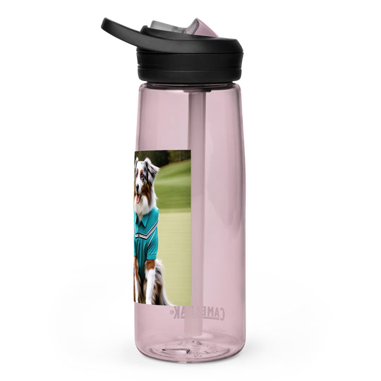 Australian Shepherd Golfer- Sports water bottle v4