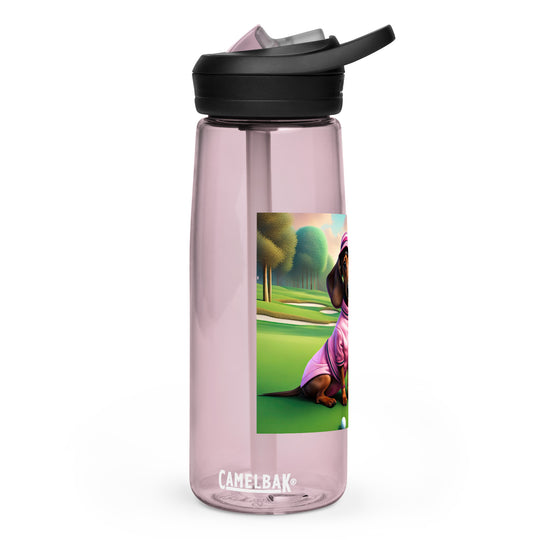 Dachshund Golfer- Sports water bottle v2