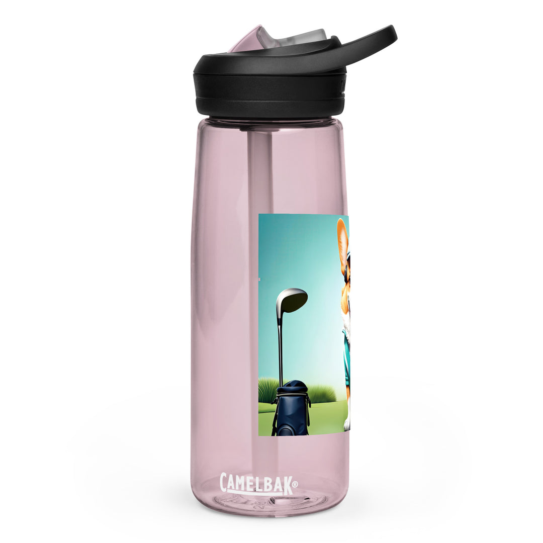 Pembroke Welsh Corgi Golfer- Sports water bottle