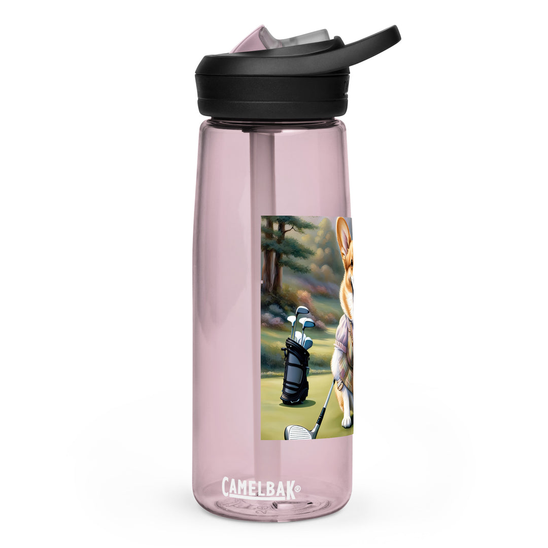 Pembroke Welsh Corgi Golfer- Sports water bottle v3