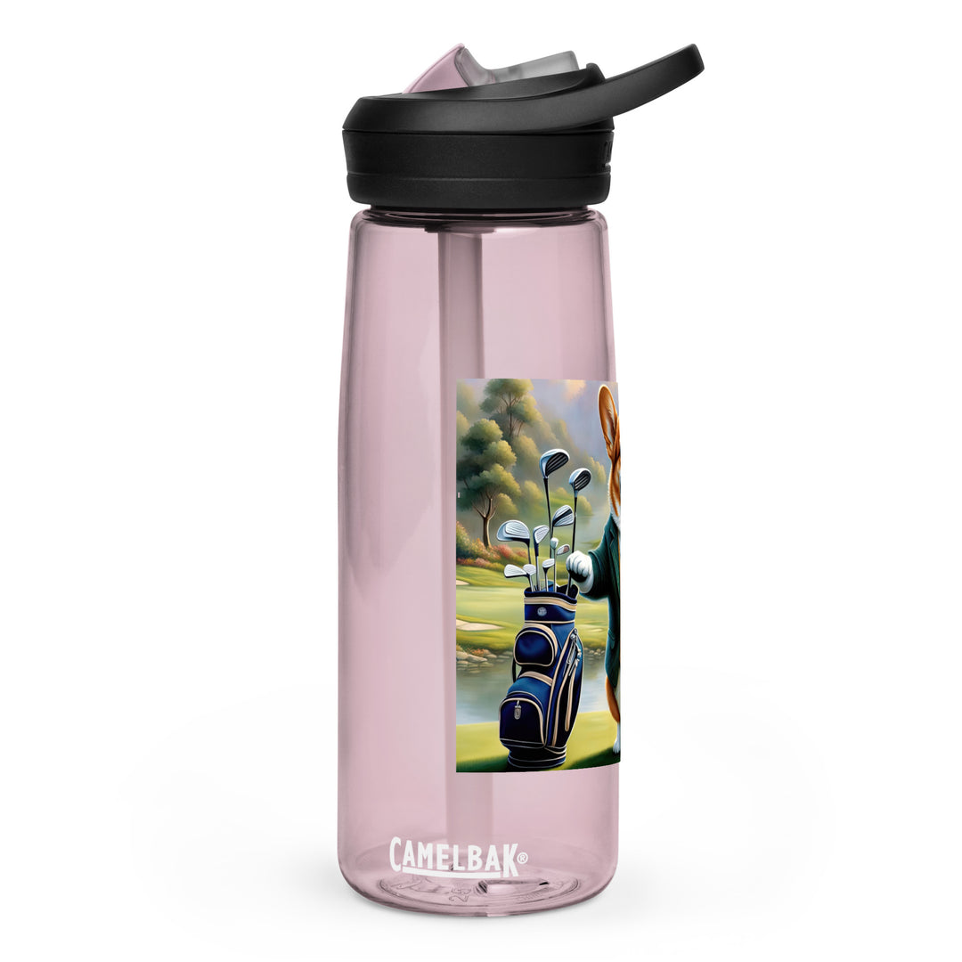 Pembroke Welsh Corgi Golfer- Sports water bottle v4